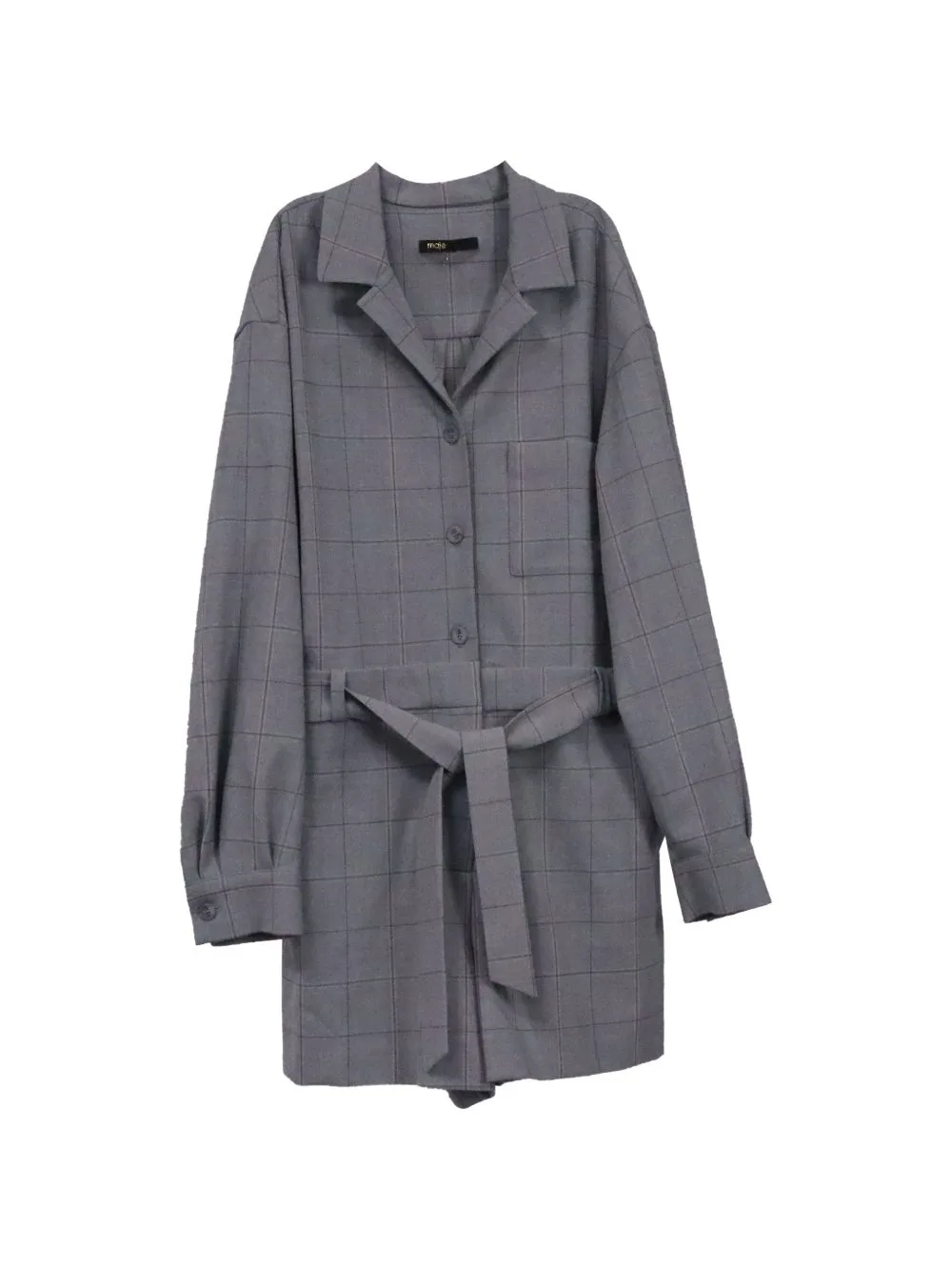Checked Belted Jumpsuit by Maje
