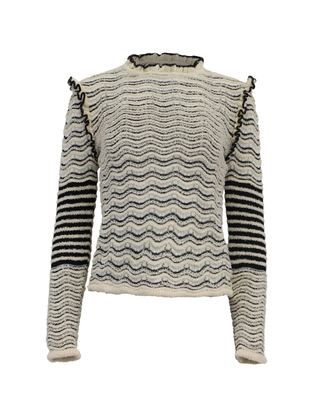 Stripes Ruffled Knitted Sweater