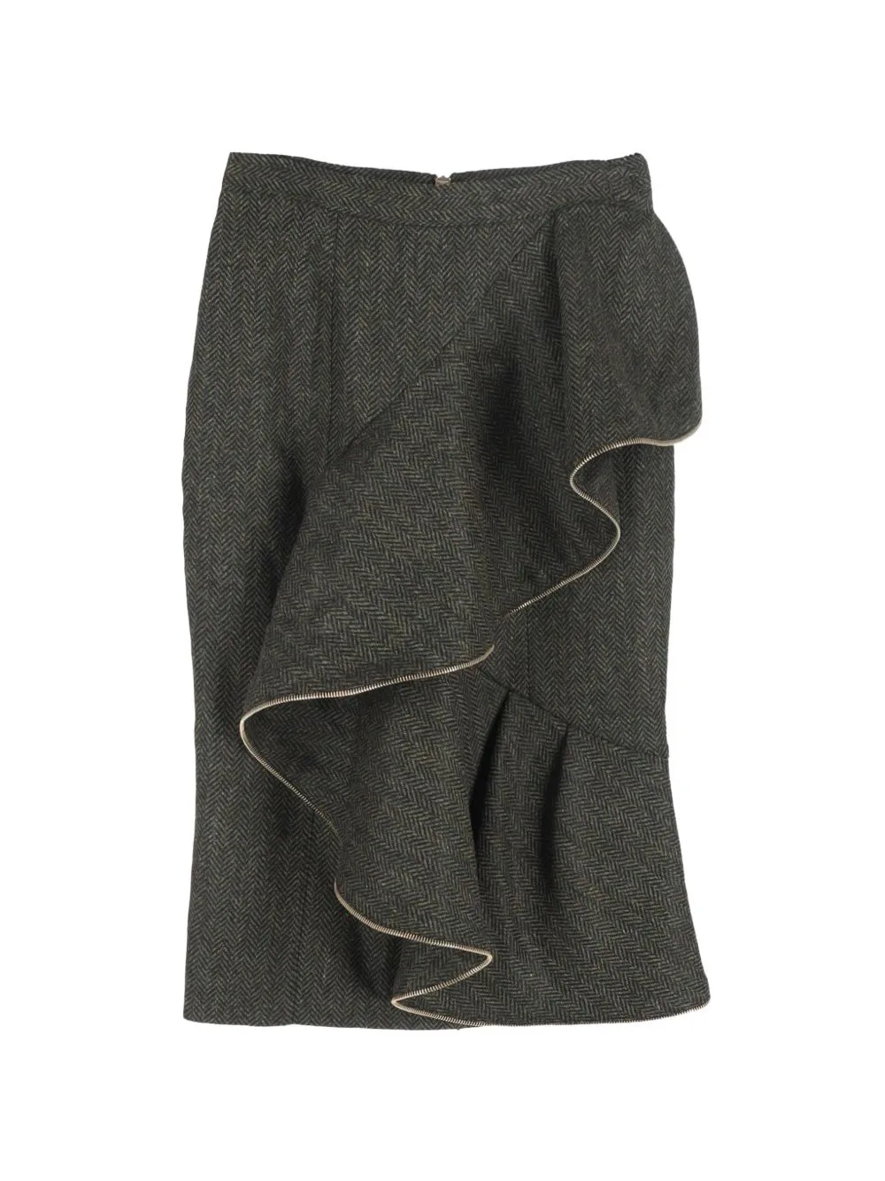 Ruffled Pencil Midi Skirt by Burberry Pre-Owned