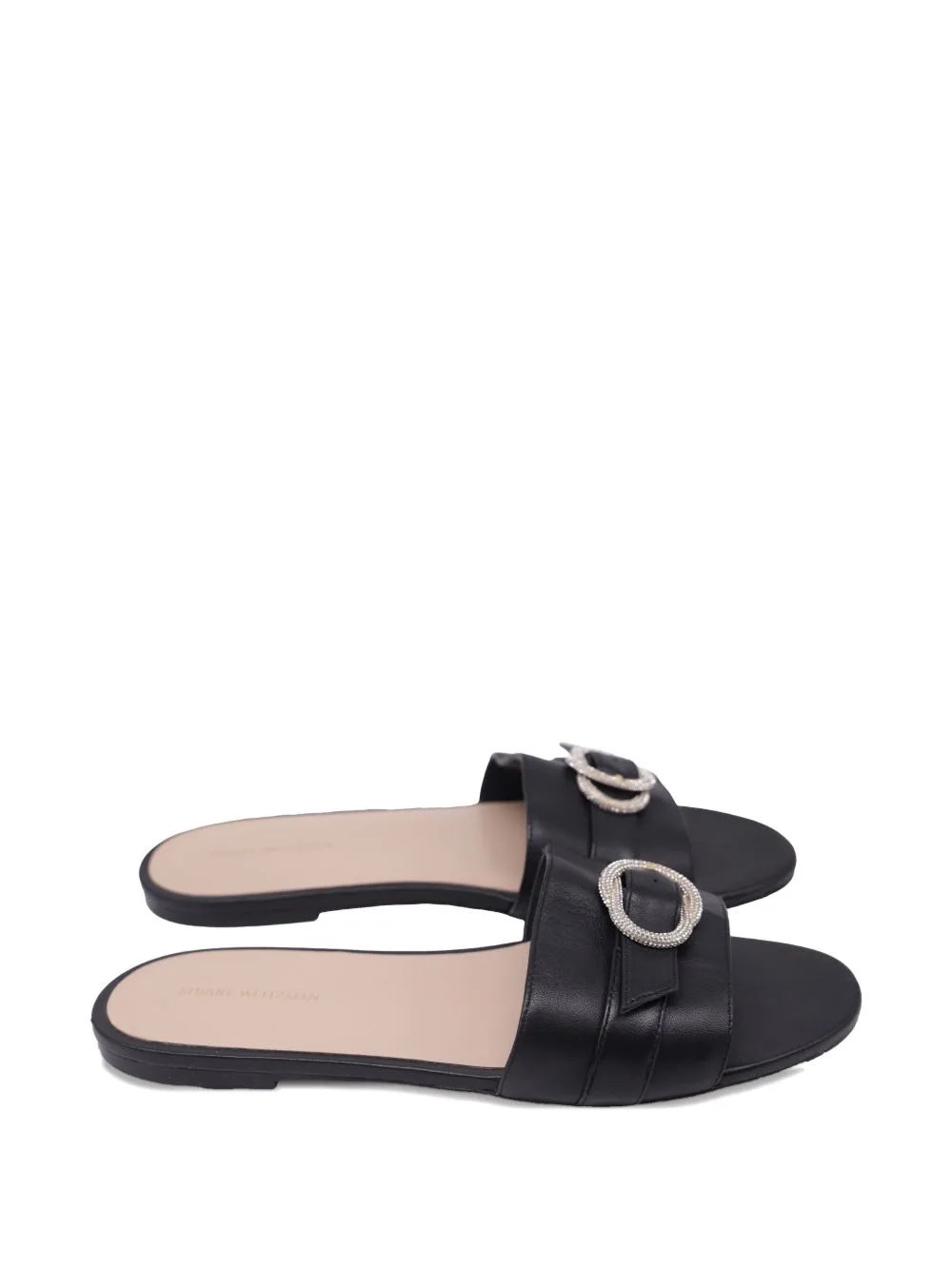 Crystal-Embellished Leather Sandals by Stuart Weitzman