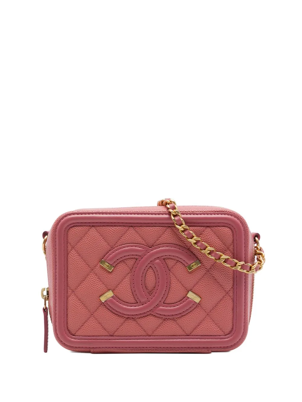 2019 Caviar CC Filigree Vanity Clutch with Chain Crossbody Bag
