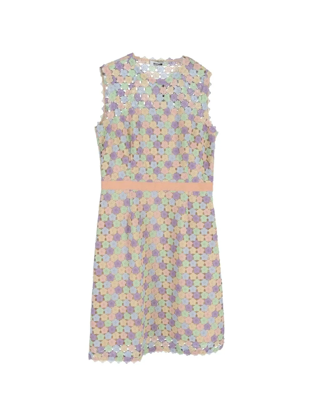 Floral-Macrame Sheath Mini Dress by Moschino Pre-Owned
