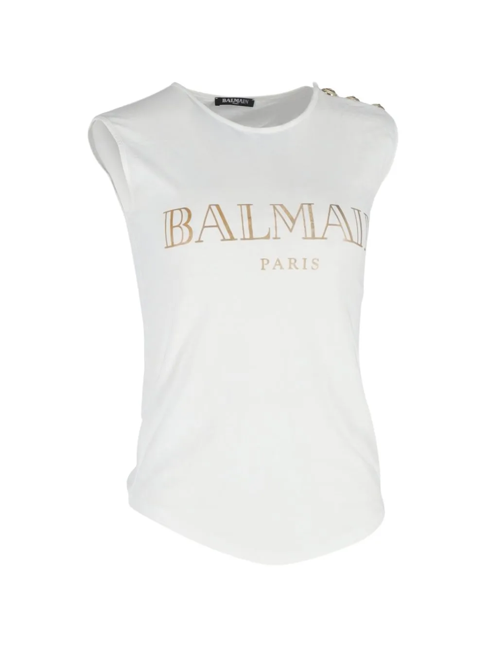 Logo-Print Cotton Tank Top by Balmain Pre-Owned