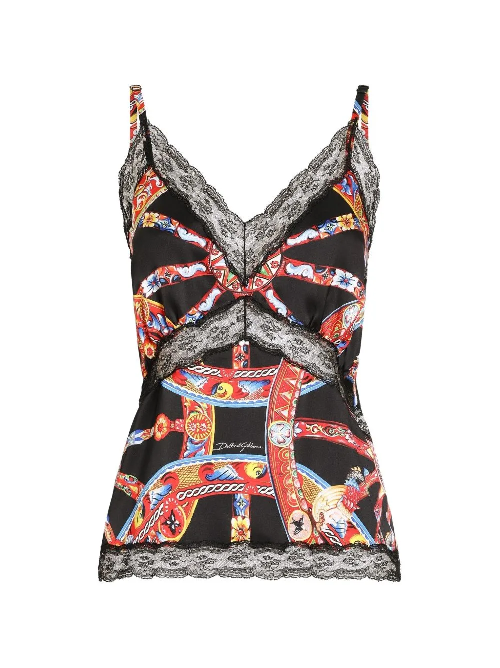 Carretto-Print Silk Satin Top by Dolce & Gabbana