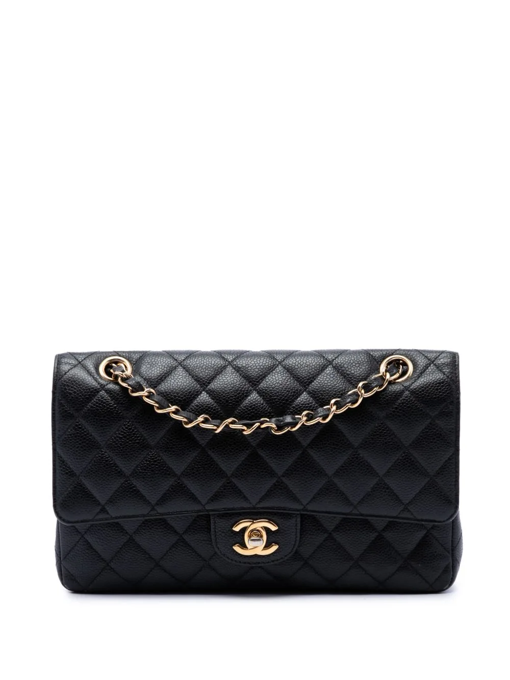 2013-2014 Medium Classic Caviar Double Flap Shoulder Bag by CHANEL Pre-Owned