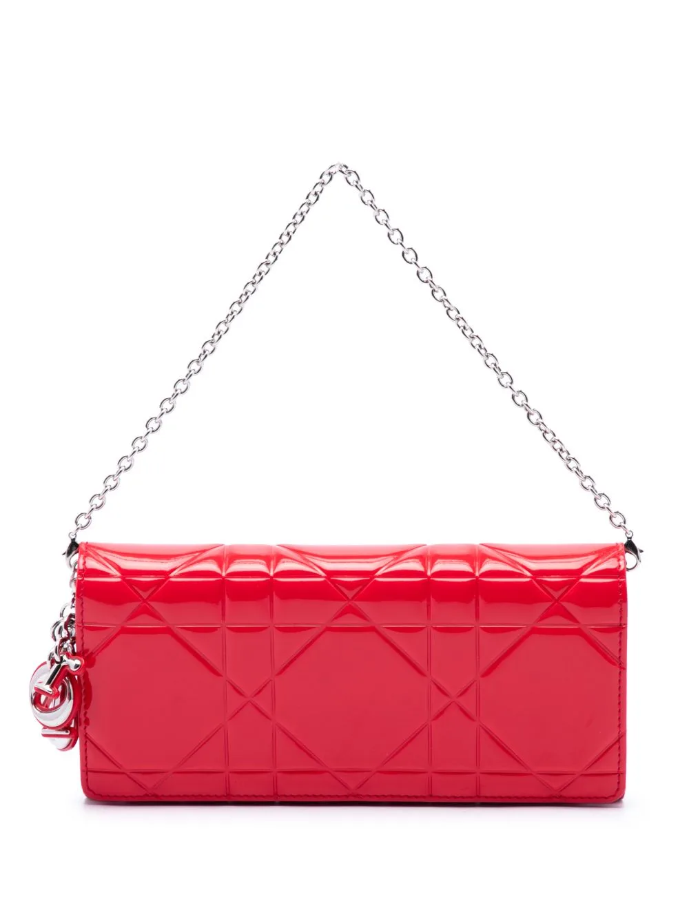 2013 Patent Cannage Embossed Lady Dior Rendez Vous Short Chain Wallet Handbag by Christian Dior Pre-Owned