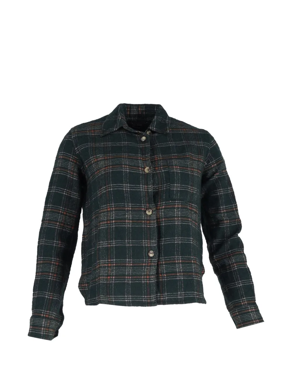 Plaid Buttoned Long-Sleeve Shirt