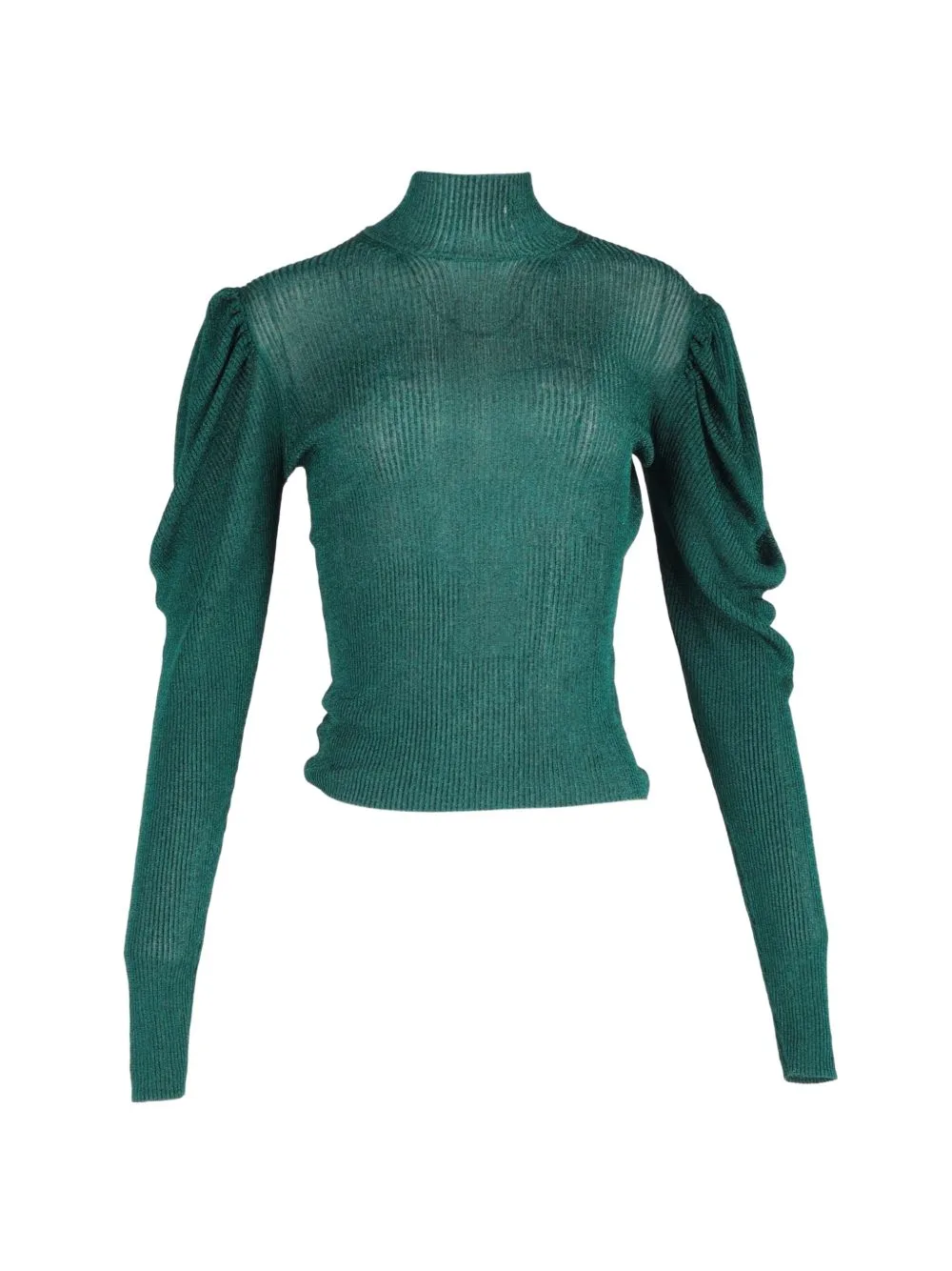 Puff-Sleeve Turtle-Neck Sweater by Caroline Constas