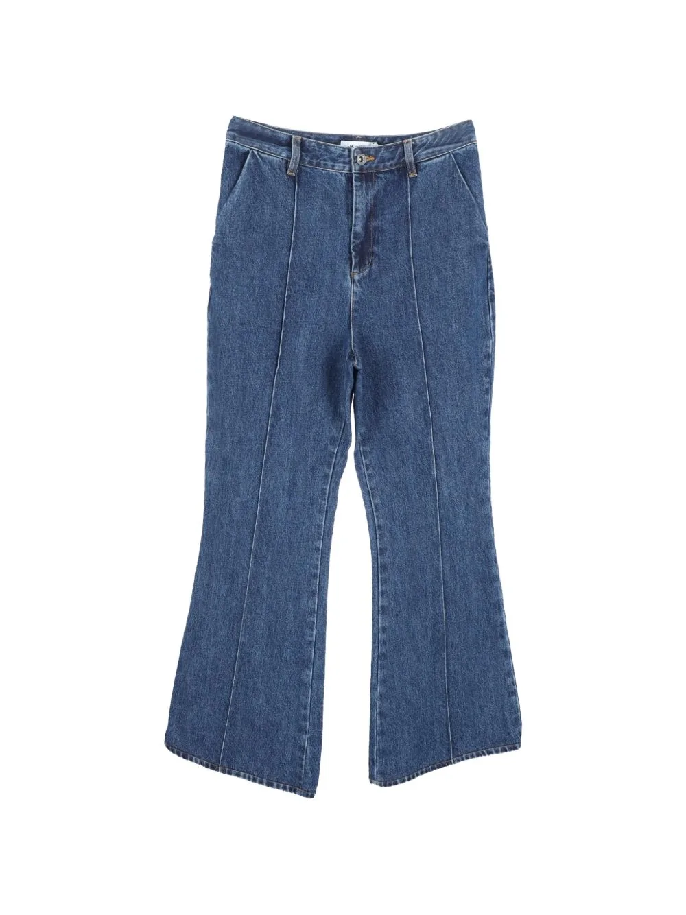 Button-Fastening Flared Jeans