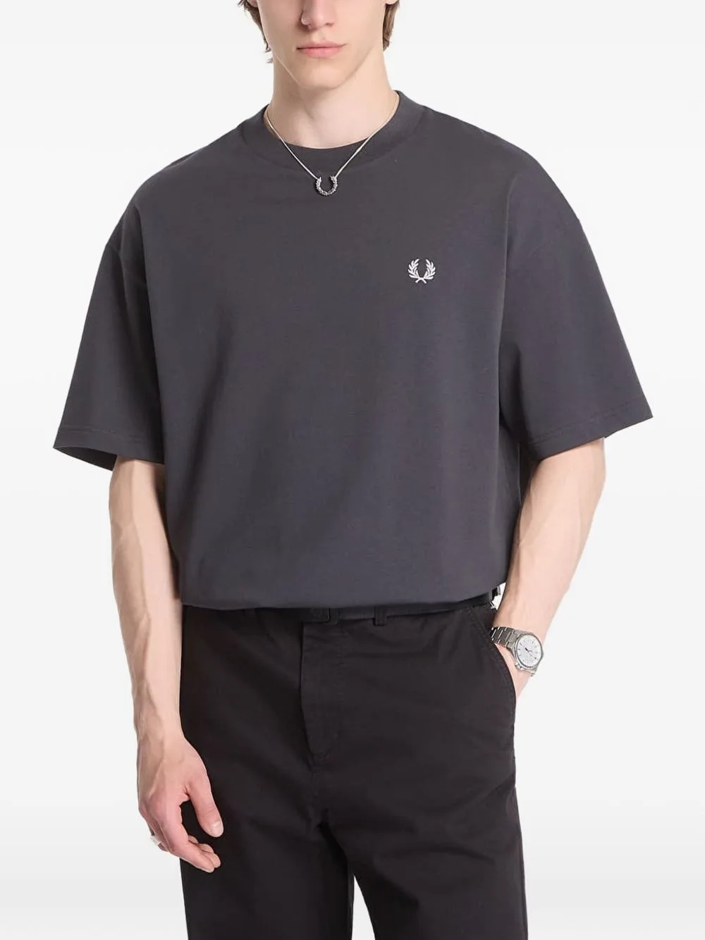 Laurel Wreath Logo-Embroidered T-Shirt by Fred Perry