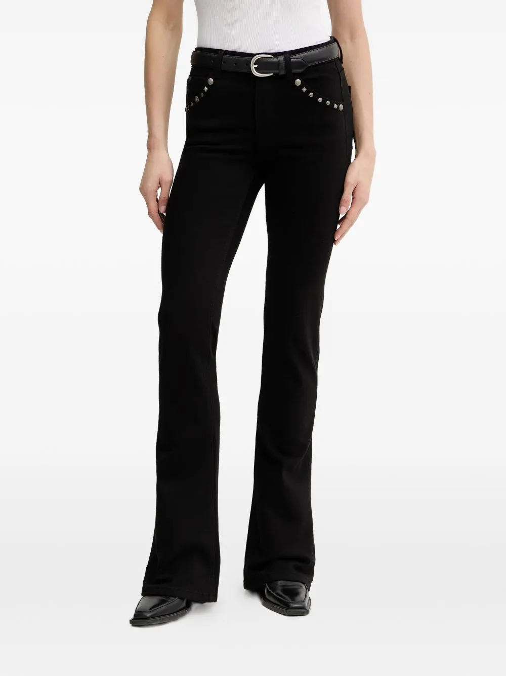 Studded-Detail Flared Jeans by Miss Sixty