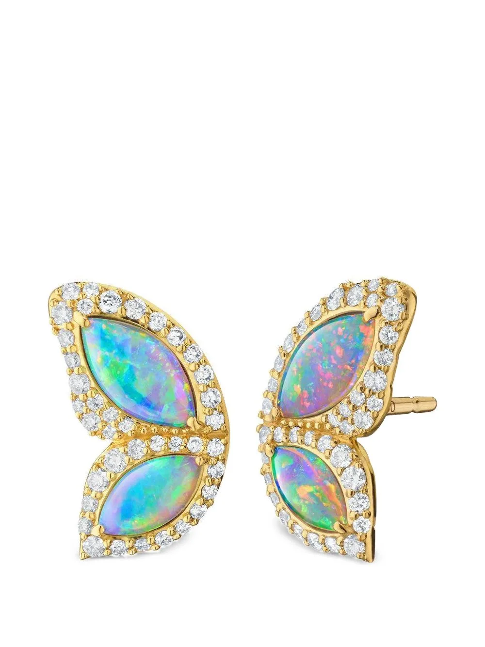 Opal and Diamond Butterfly Earrings by MONICA RICH KOSANN