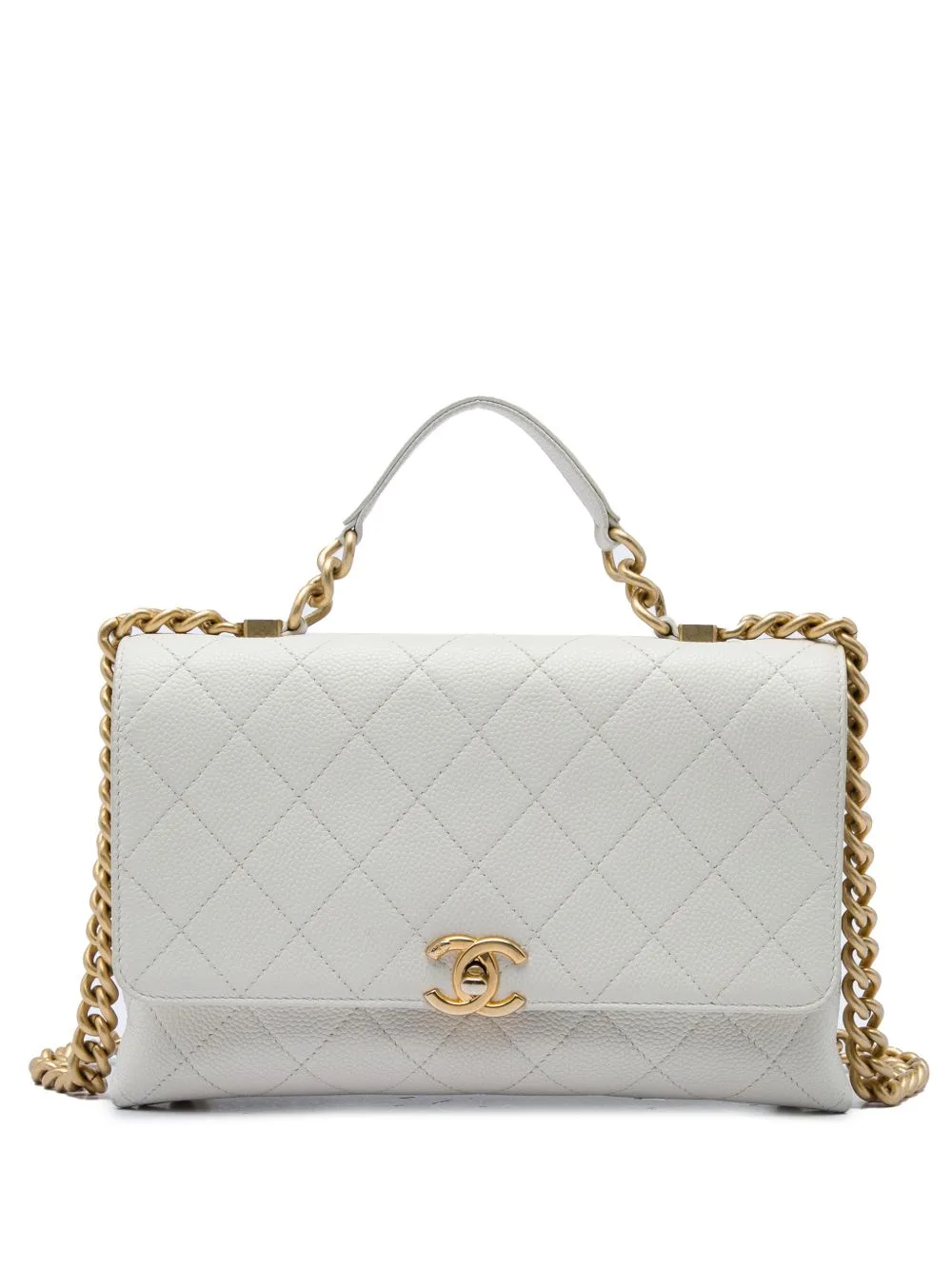 2019 Medium Stitched Caviar Chic Affinity Top Handle Bag Satchel by CHANEL Pre-Owned