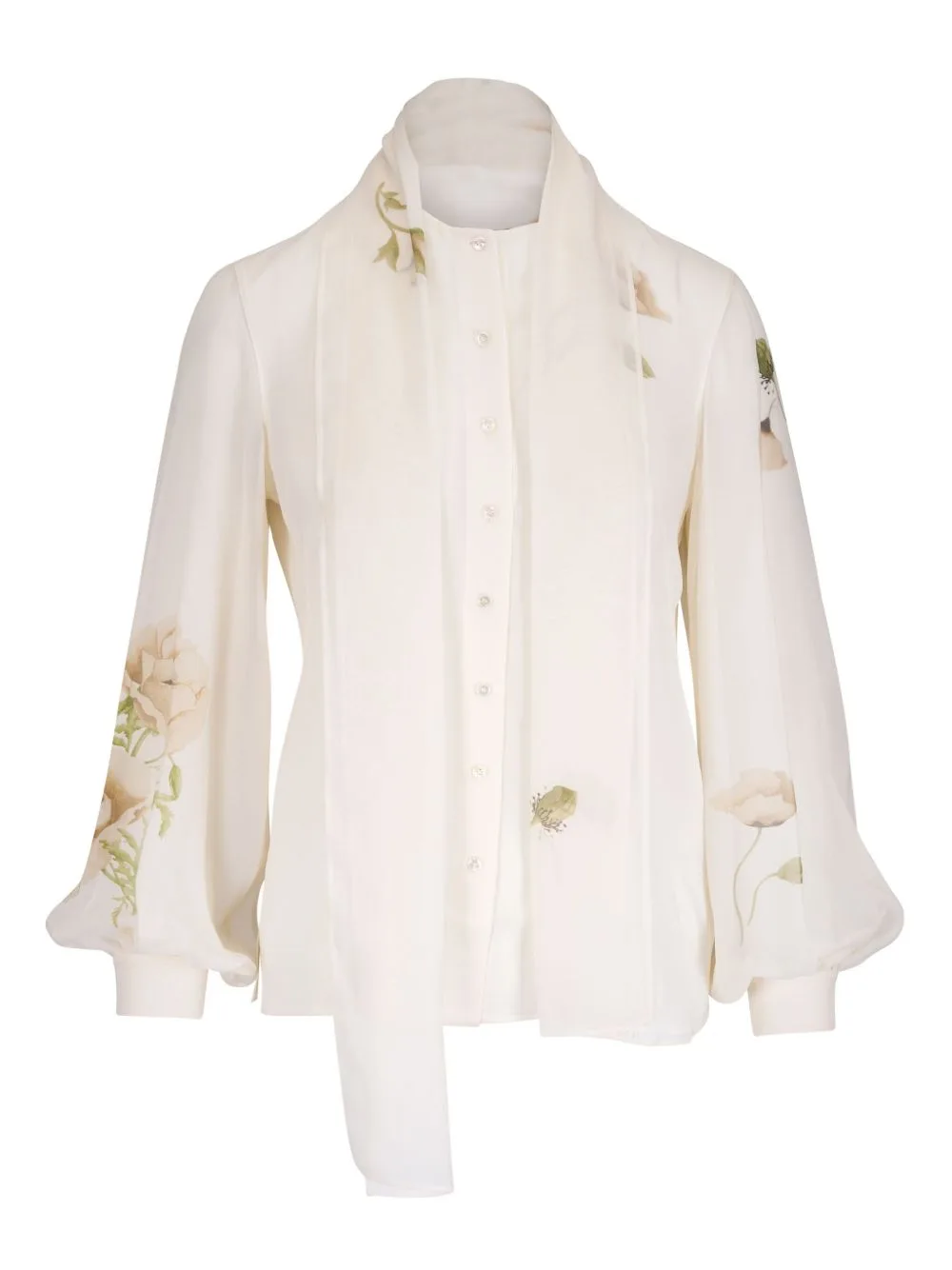 Floral-Embroidered Blouse by Akris