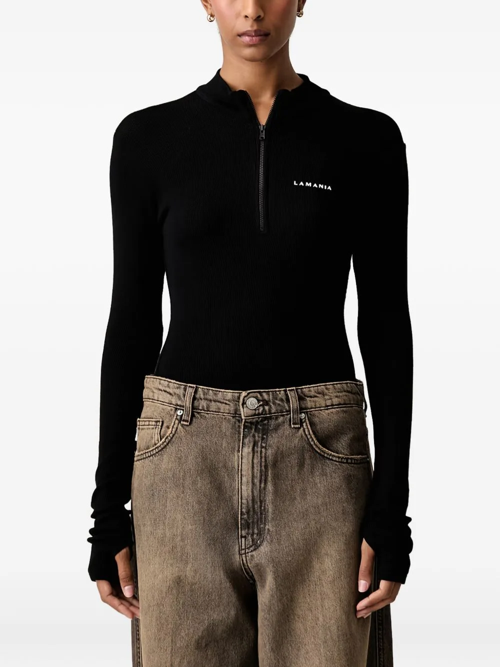 Sheryl Ribbed-Knit Top by La Mania