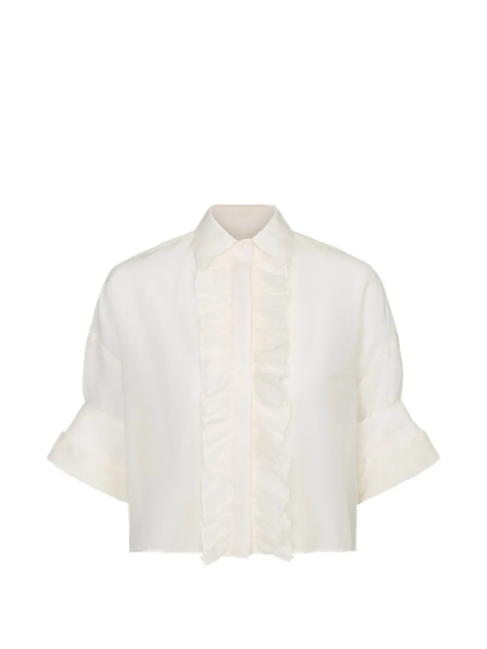 Next Ex Ruffle-Trimmed Cropped Shirt by TWP