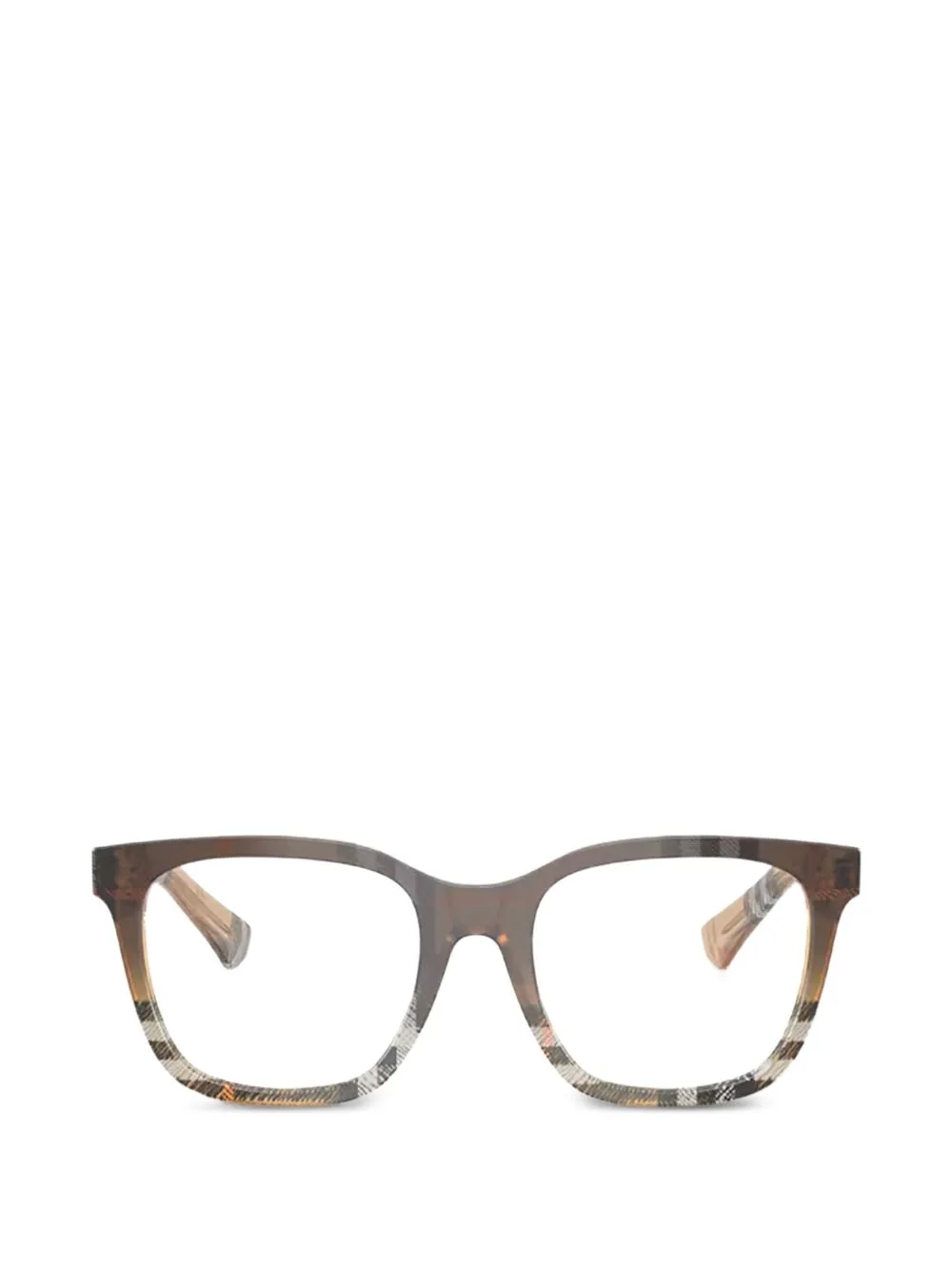 Check-Pattern Square-Frame Glasses by Burberry Eyewear