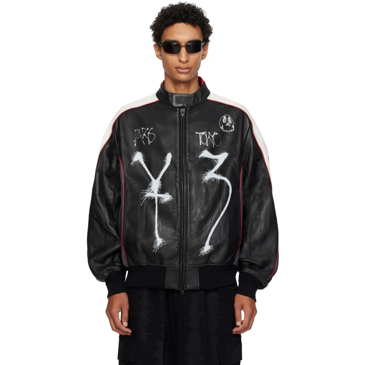 Chito Edition Graphic Leather Biker Jacket by Y-3