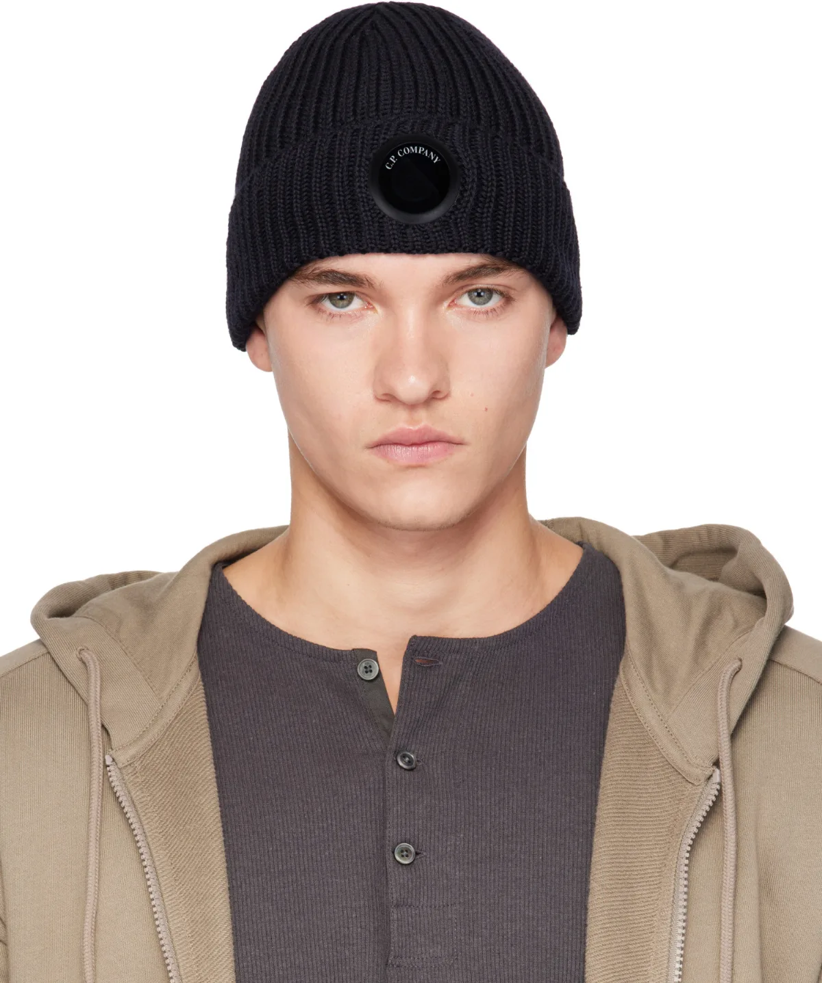 Extrafine Merino Wool Lens Beanie by C.P. Company