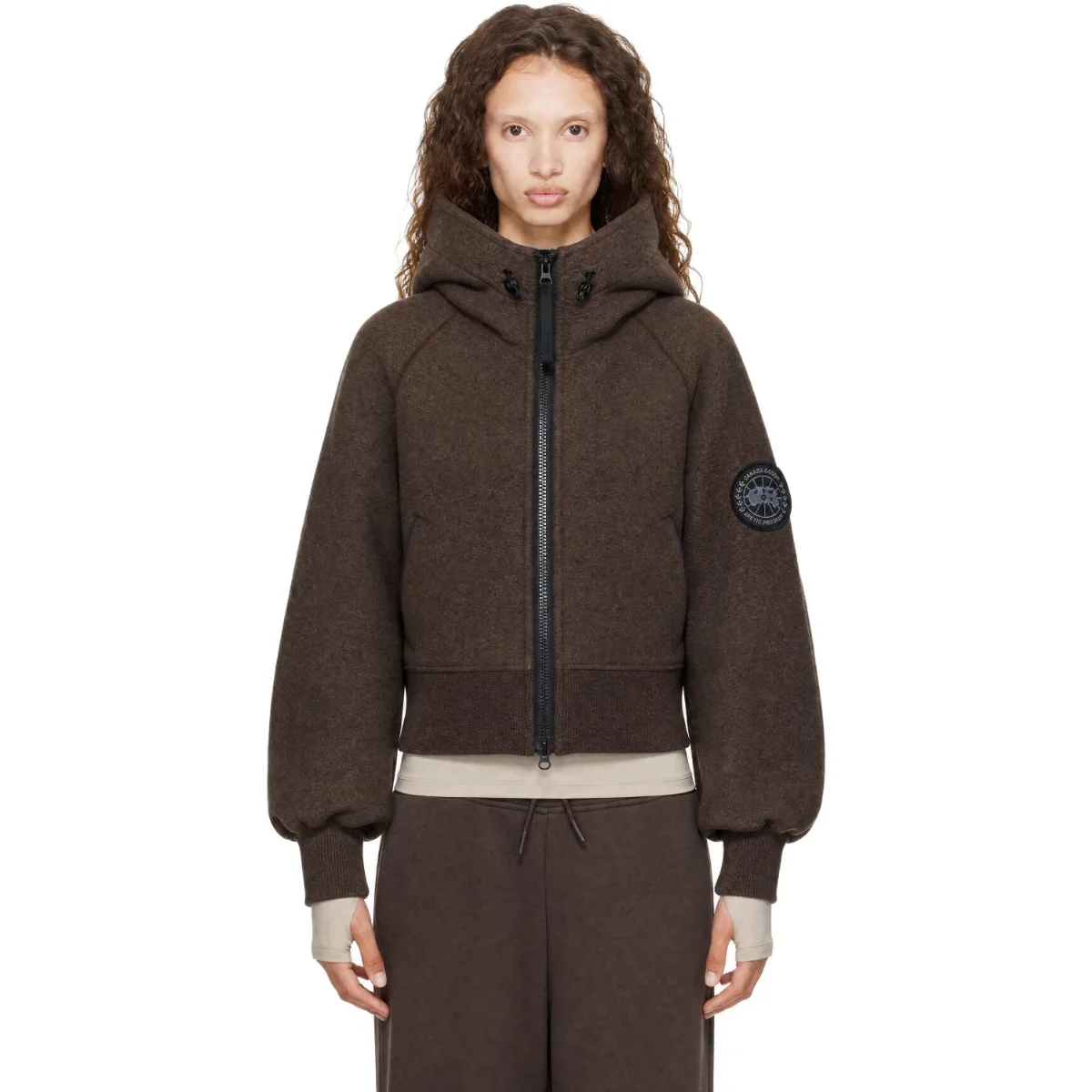Chilliwack Fleece Black Disc Bomber Jacket by Canada Goose