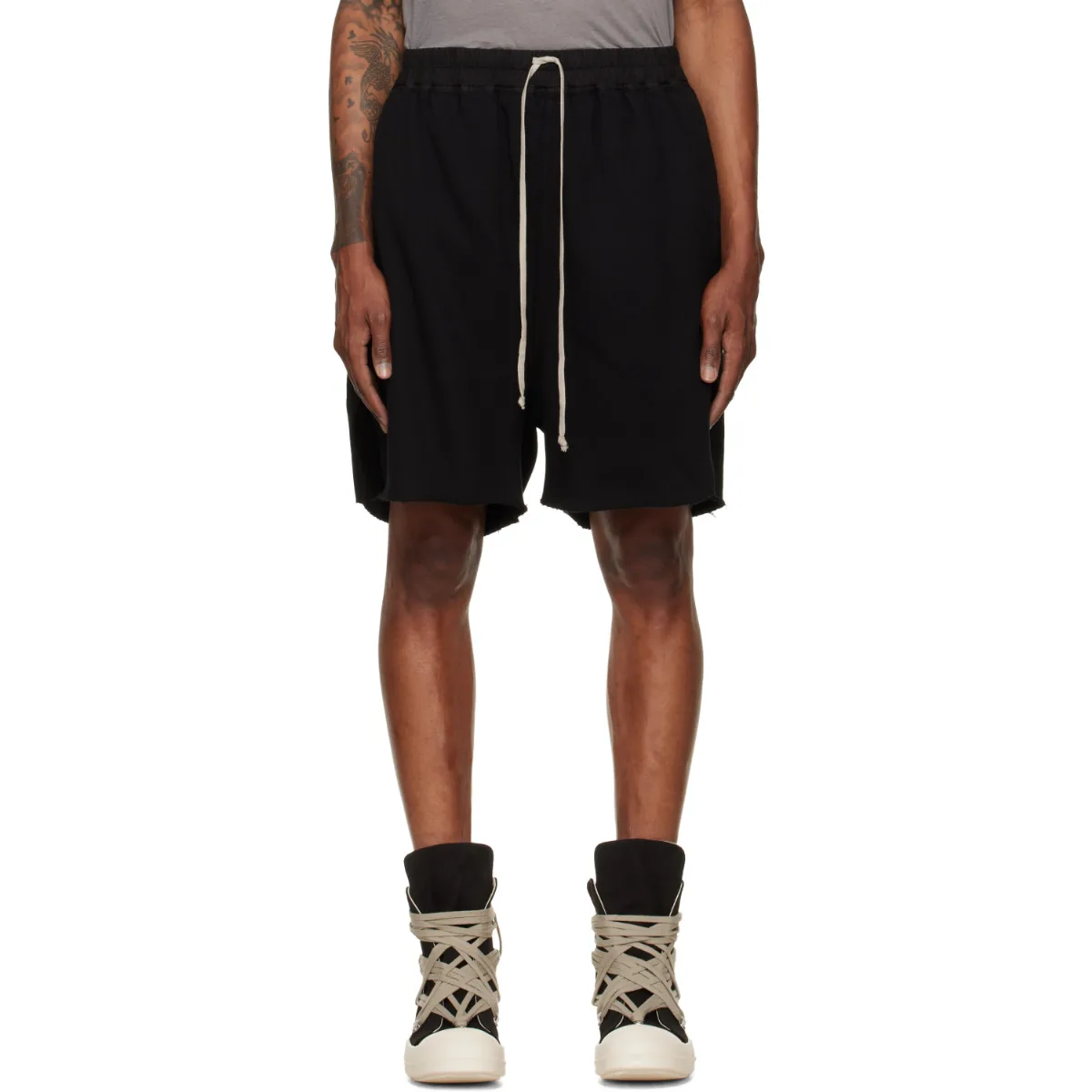 Tower Long Boxers Butt Zip Shorts by Rick Owens DRKSHDW