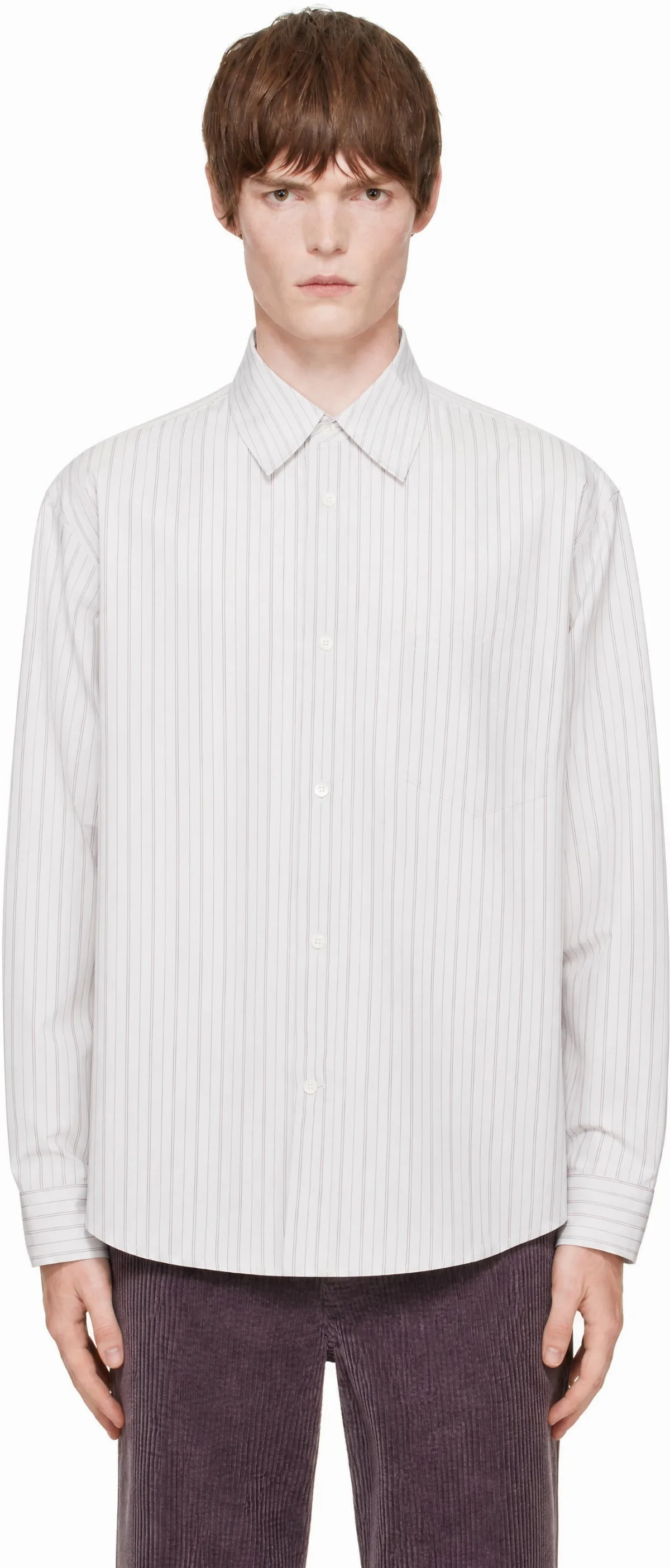 Techno Poplin Thin Stripe Shirt
