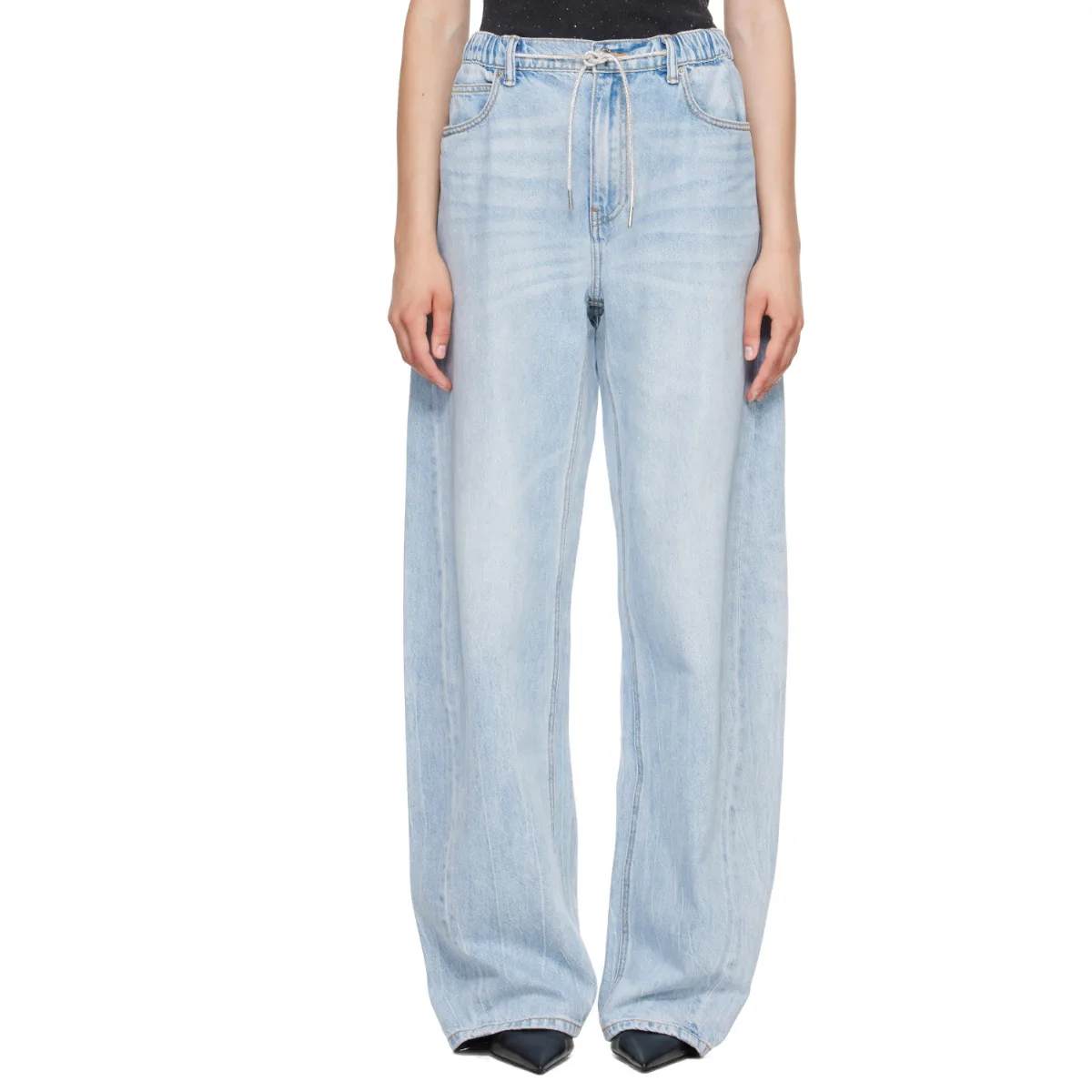 Balloon Jogger Rhinestone Drawcord Jeans by Alexander Wang