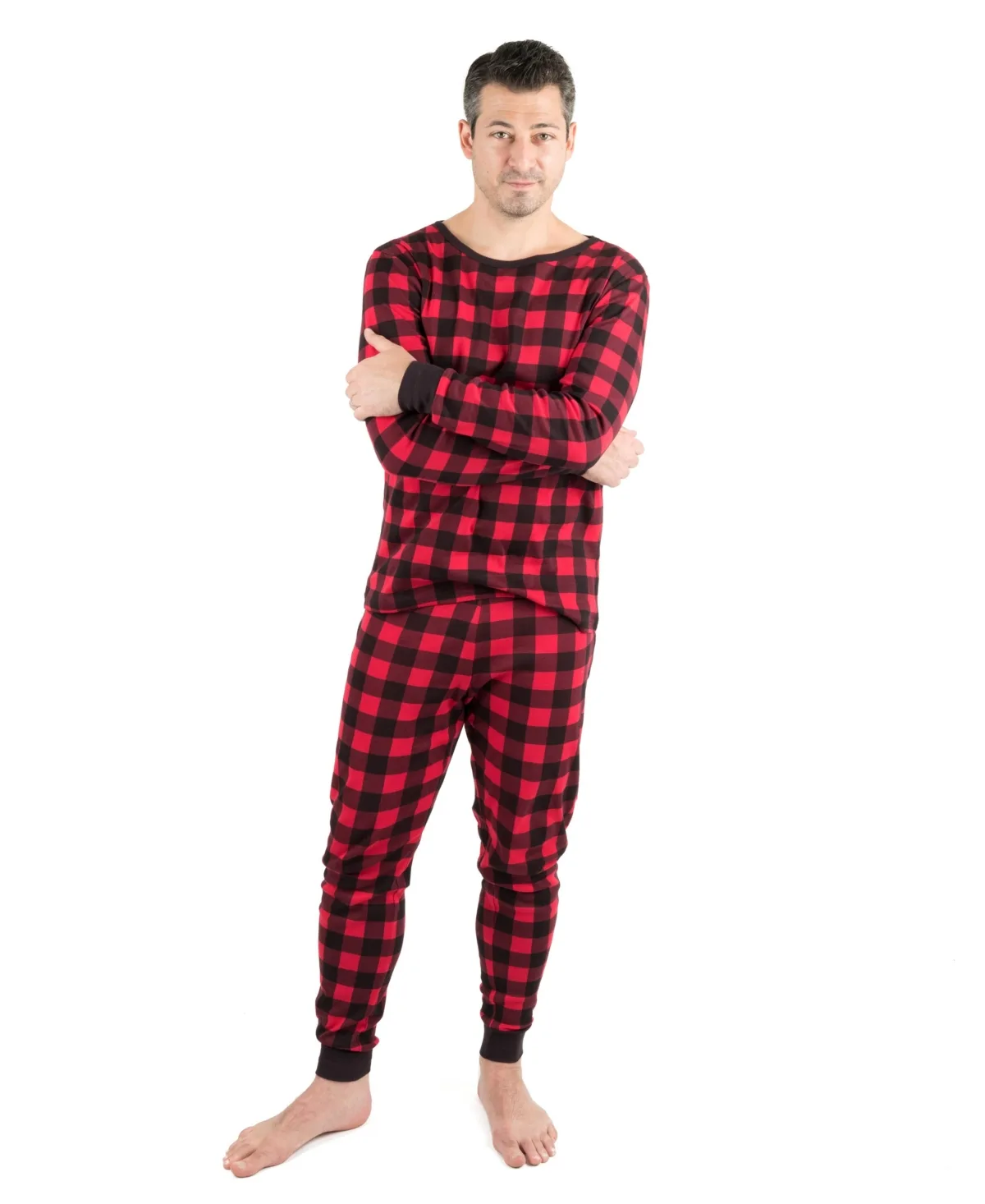 Two Piece Cotton Plaid Holiday Pajamas