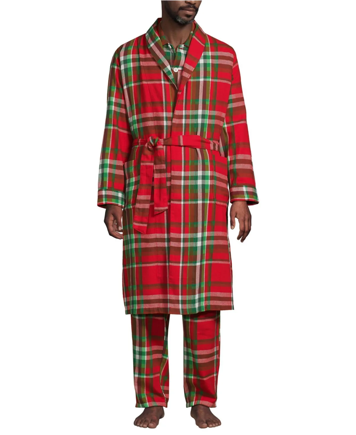 Flannel 3 Piece Pajama Set by Lands' End