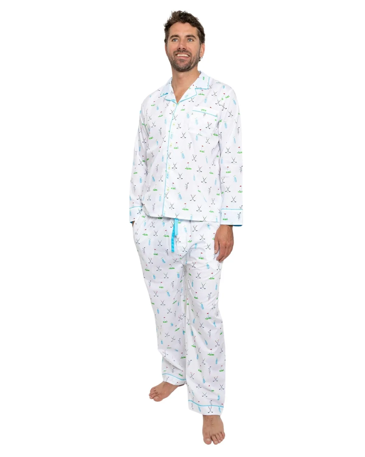 Hepburn Gingham Navy Long Pj Set by Sant And Abel