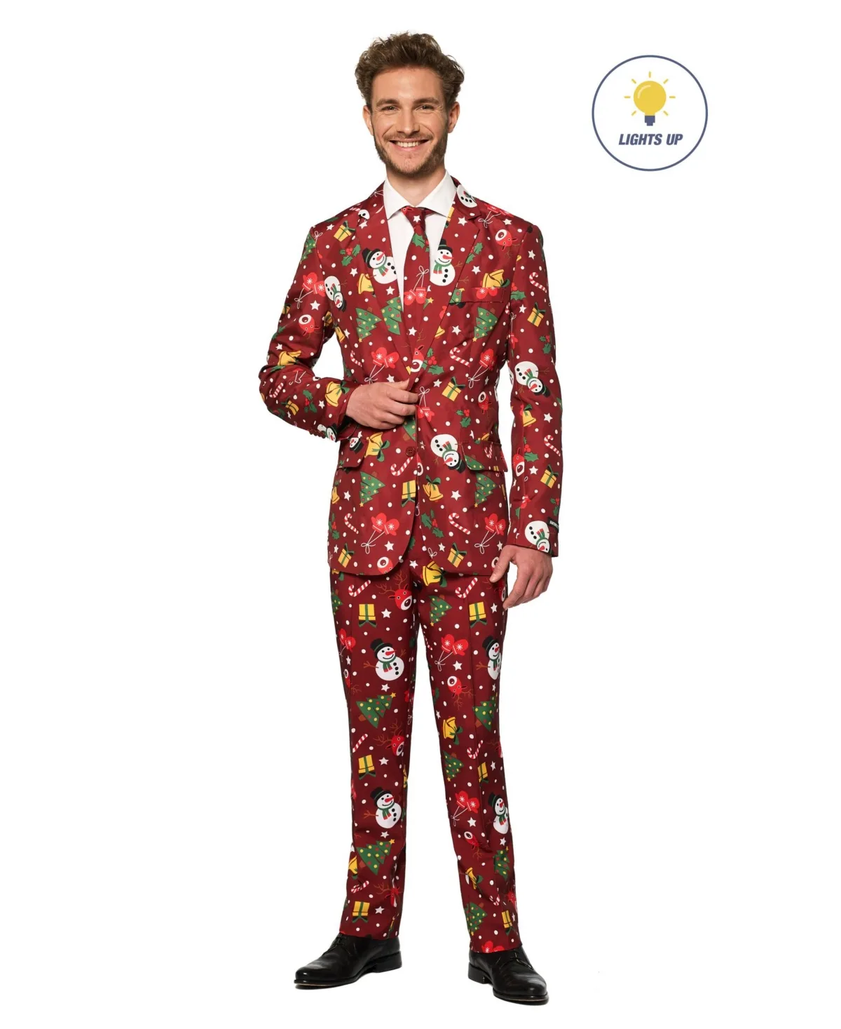 Christmas Suit - Real Light Up Festive Outfit Slim Fit by Suitmeister