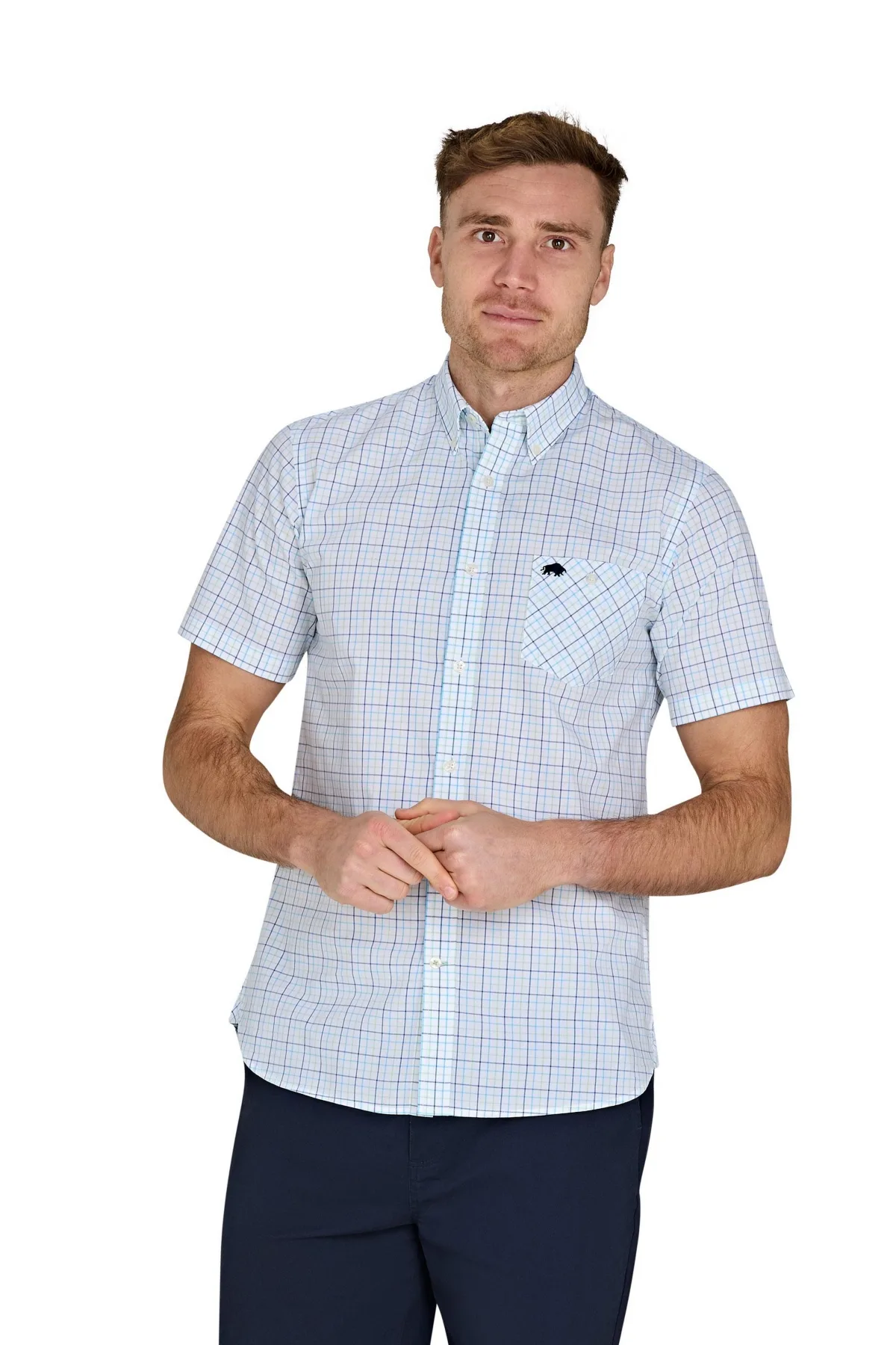 Short Sleeve Cotton Poplin Shirt by Raging Bull