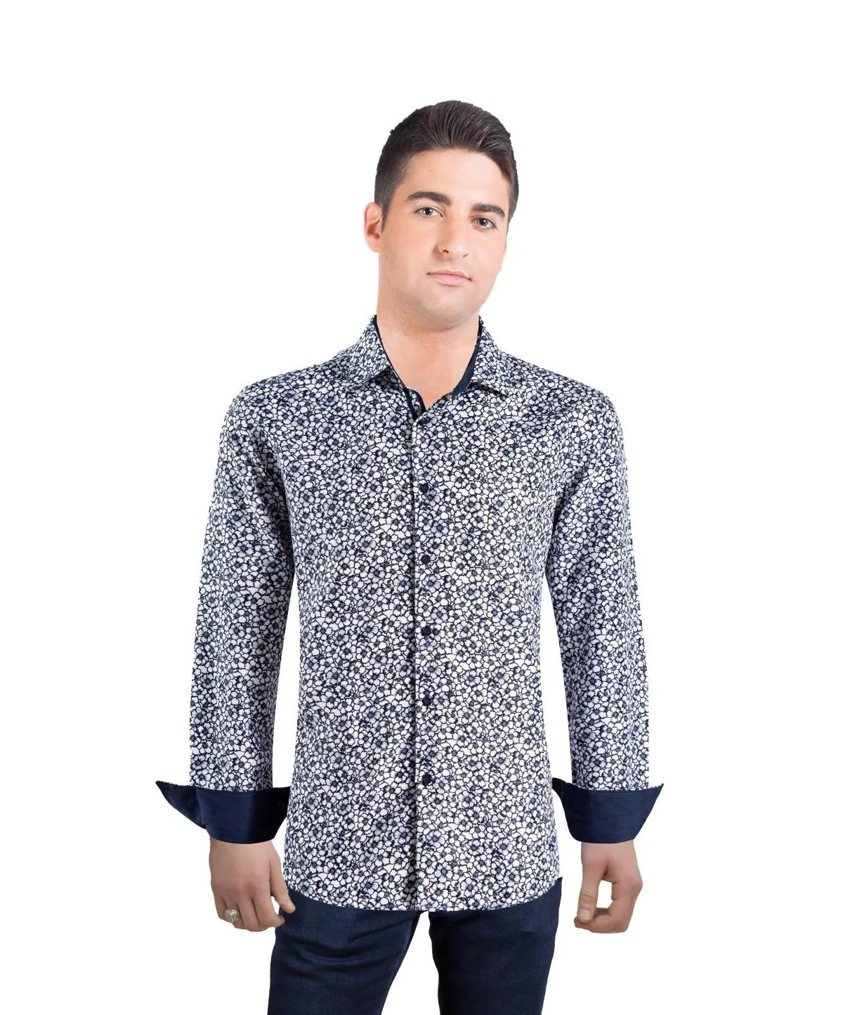 Slim Fit Floral Print Button-Down Shirt by Elie Balleh