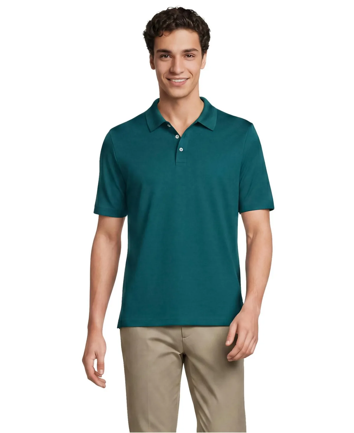 Short Sleeve Solid Active Polo Shirt by Lands' End