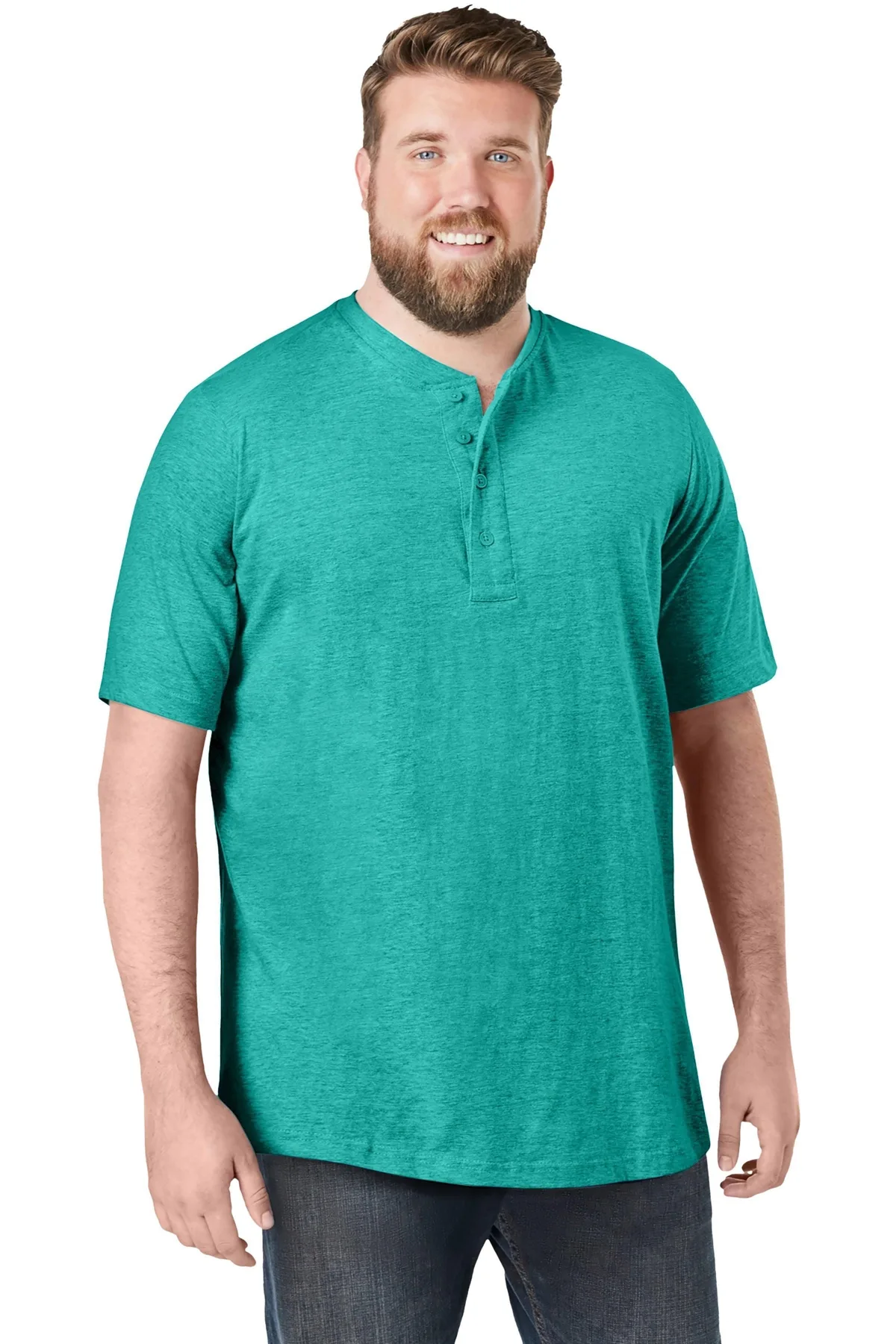 Shrink-Less Lightweight Henley T-Shirt by Kingsize