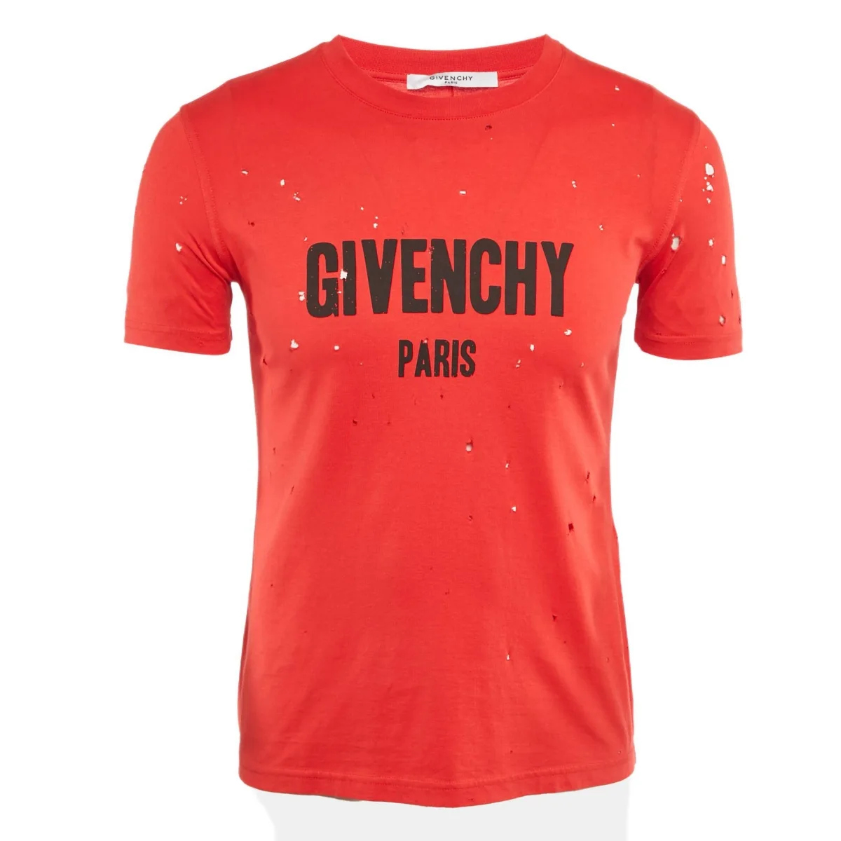 Distressed Cotton Half Sleeve T-Shirt by Pre-owned Givenchy
