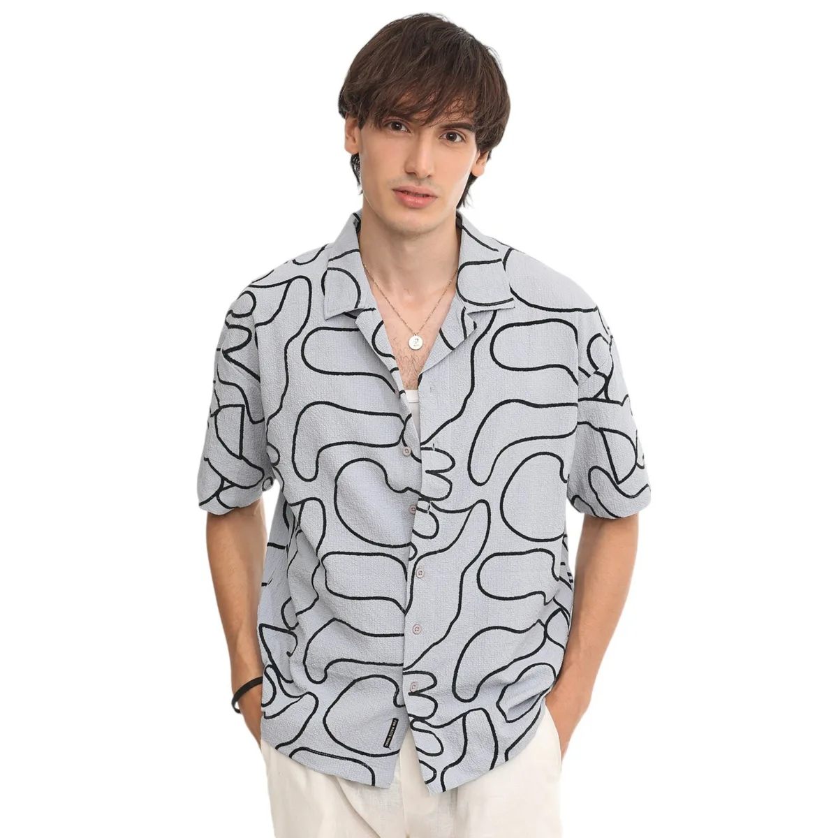 Chevron-Knit Shirt by Campus Sutra