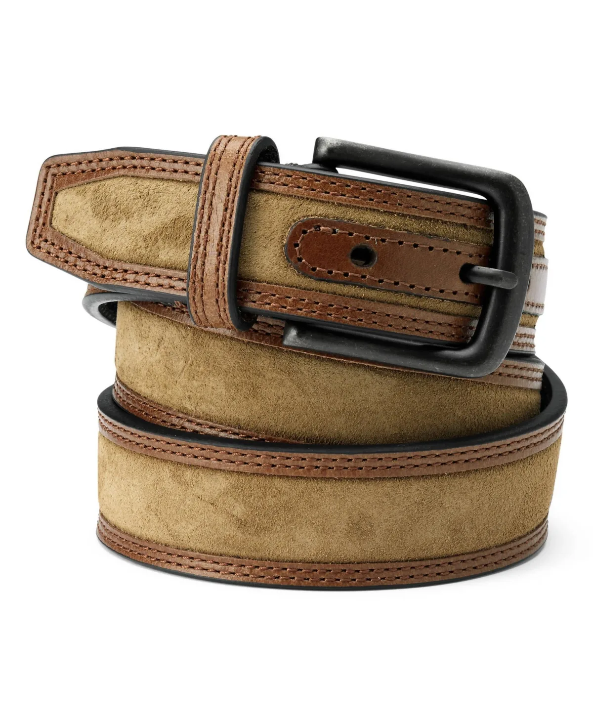 Rugged Leather Antique Brass Belt by Lands' End