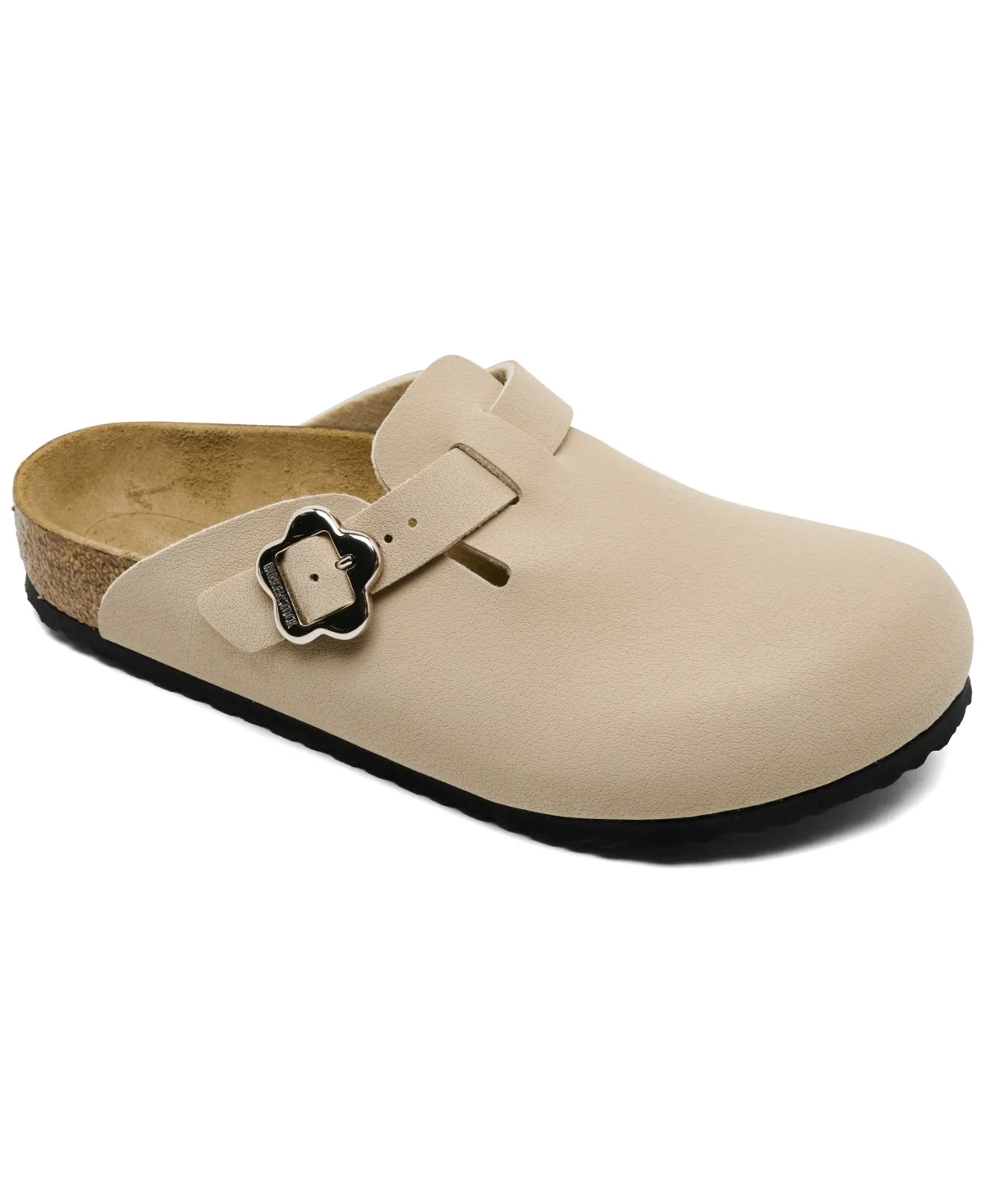 Boston Suede Leather Flower Buckle Clogs by Birkenstock