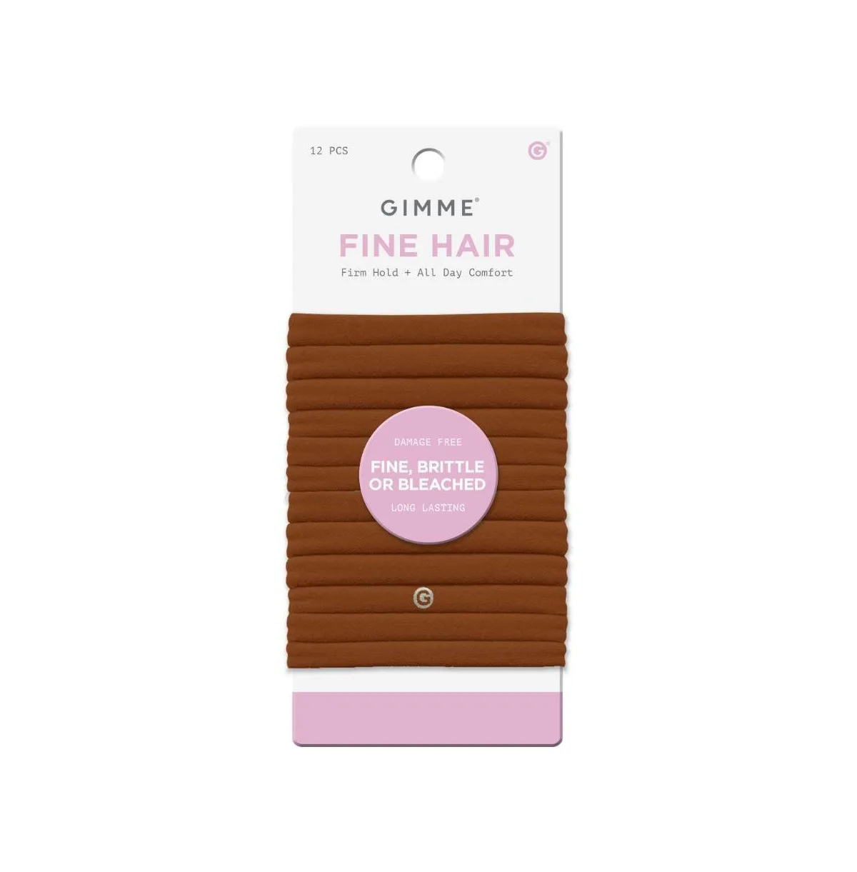 Fine Hair Elastic Bands - Slim-Fit Elastic Ties for Fine, Brittle, or Bleached Hair - 12 Pack by Gimme Beauty