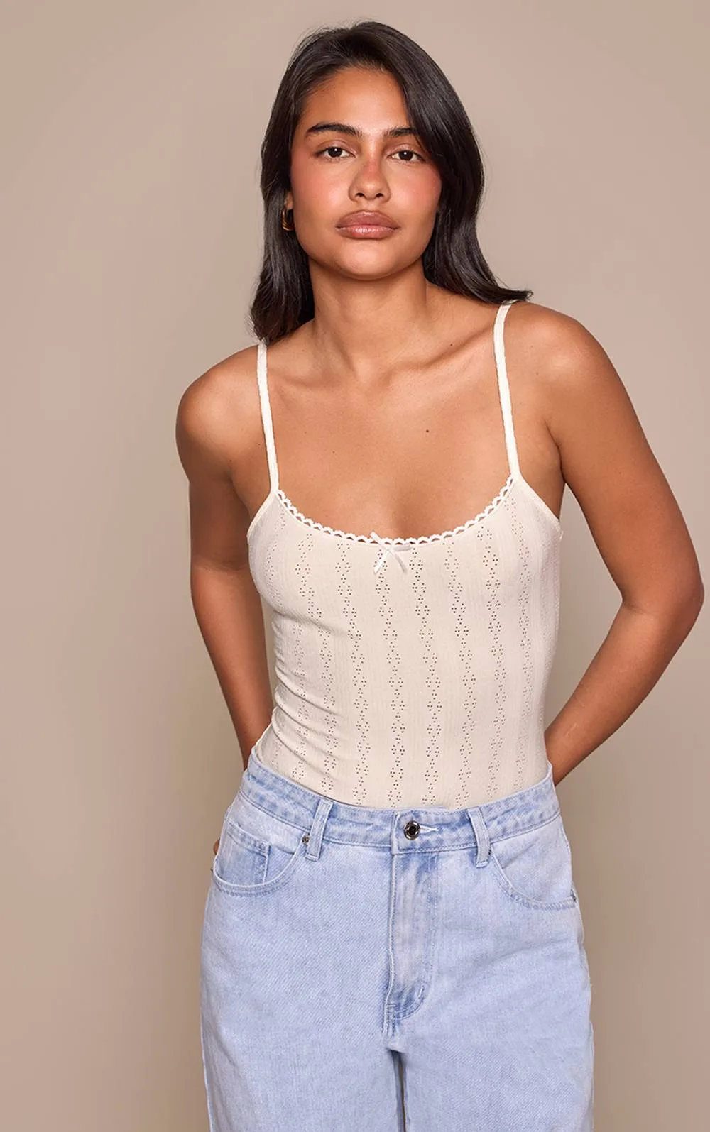 Pointelle Strappy Bodysuit