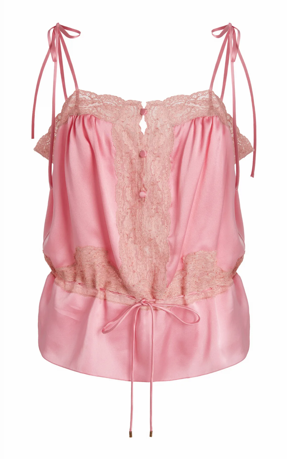 Lace-Trimmed Silk Satin Top by Chloé