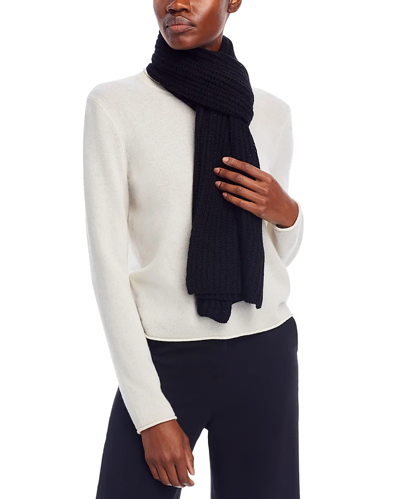 Cashmere Rib Knit Scarf