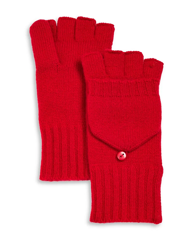 Ribbed Knit Cashmere Pop Top Mittens by C By Bloomingdales Cashmere