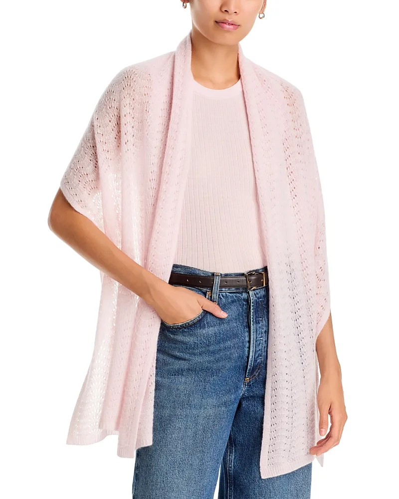Cashmere Pointelle Oversized Blanket Scarf