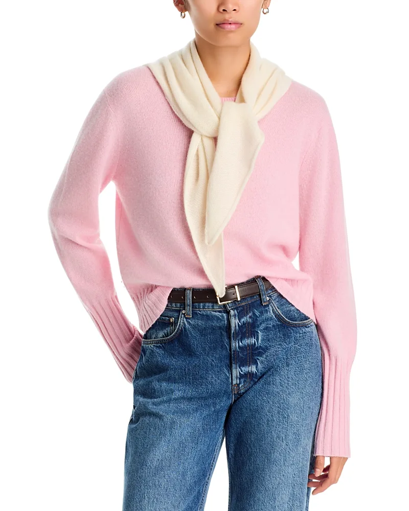 Cashmere Knit Triangle Scarf