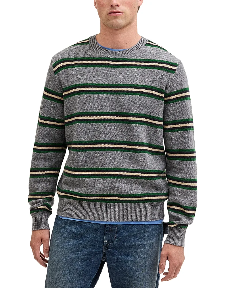 Frances Stripe Wool & Cotton Crewneck Sweater by Madewell