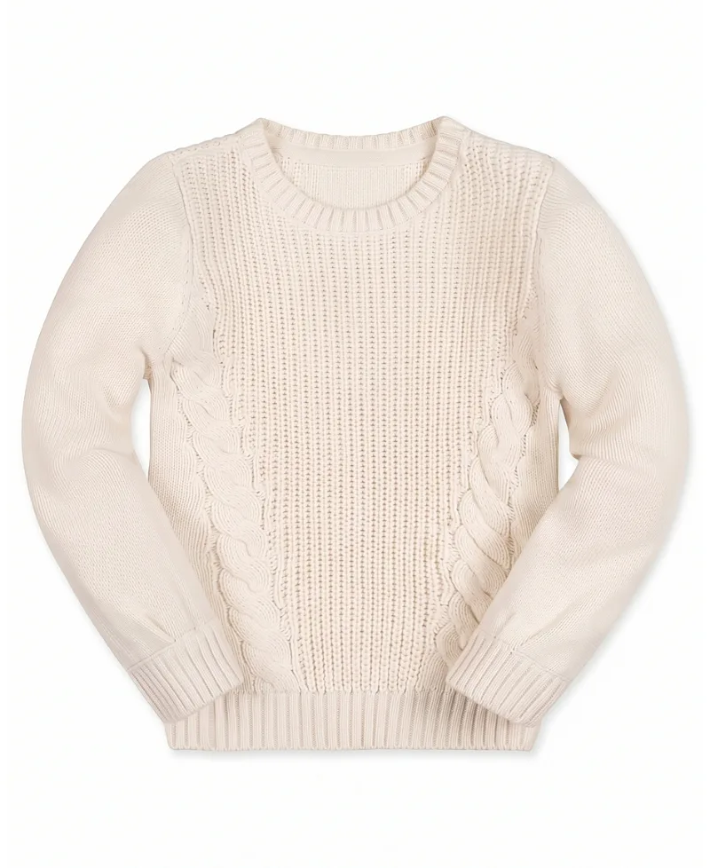 Organic Bow Detail Cable Sweater by Hope & Henry