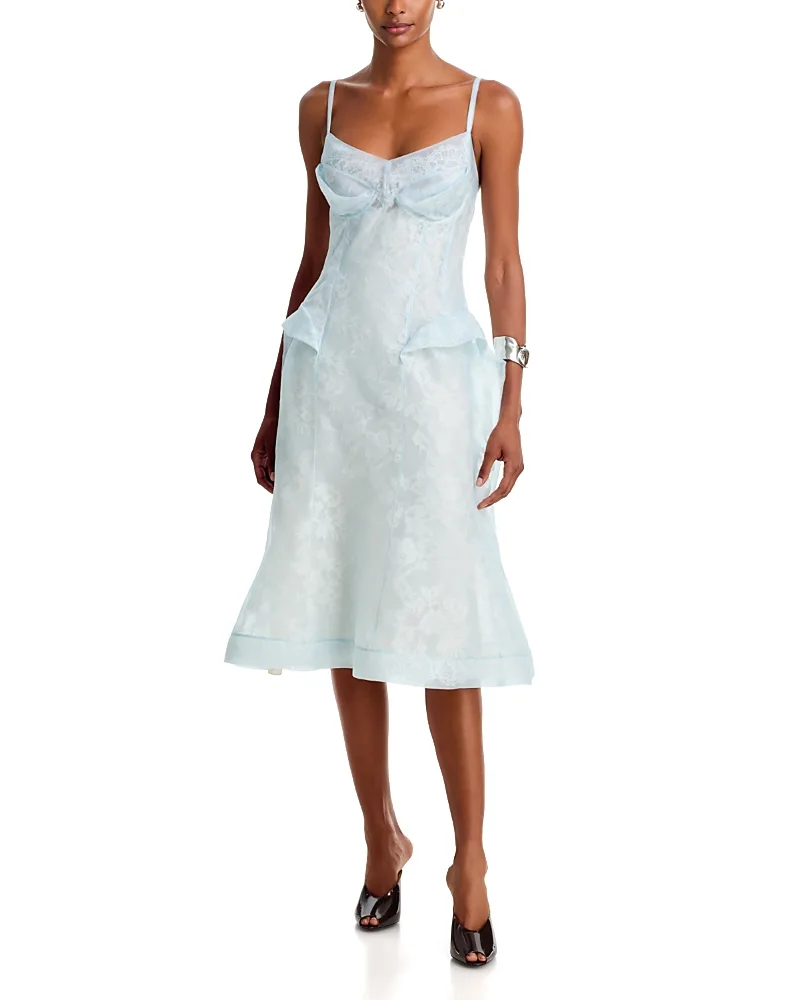 Silk Organza Lace Midi Dress by Mcqueen