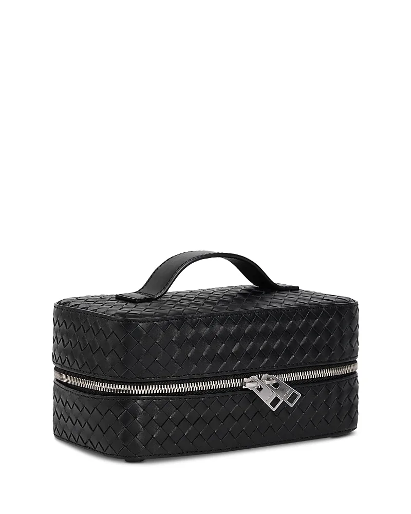 Braided Leather Zip Toiletry Bag by Sandro